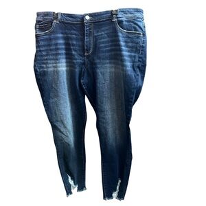 BKE Payton Women's 38 Dark Wash Mid Rise‎ Skinny Ankle Stretch Distressed NWOT